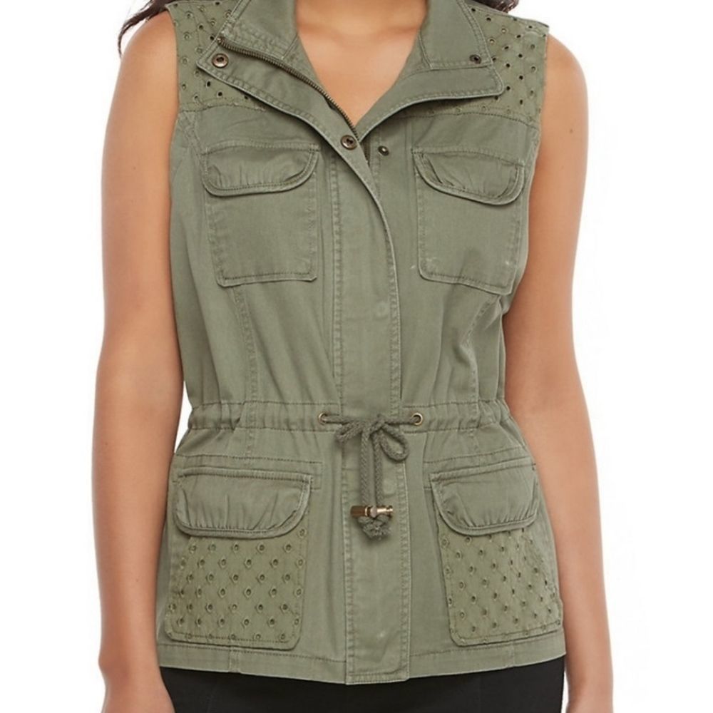 Candies army green Vest Jacket, M